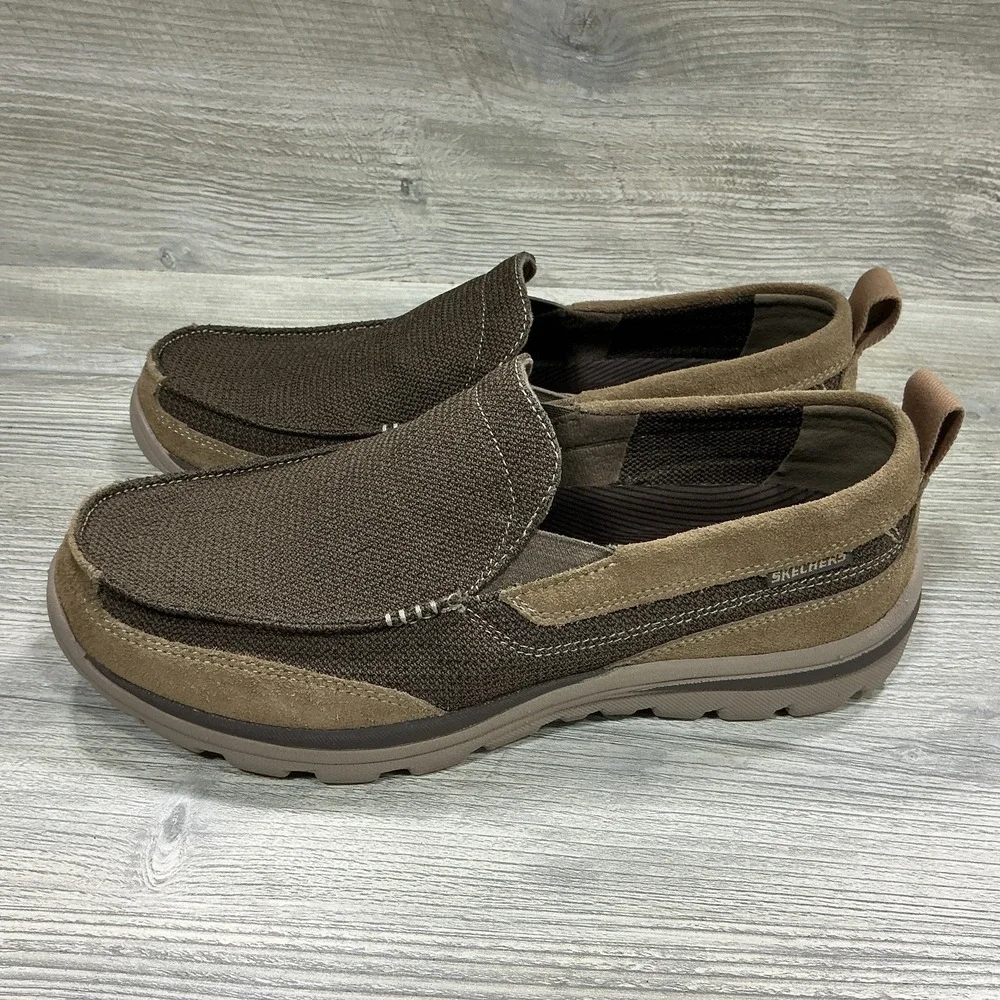 Skechers Relaxed Fit Superior Milford Slip On Leather Loafers 64365 Mens Size 11